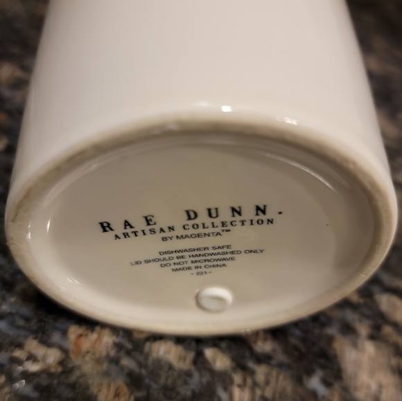 Rae Dunn DRINK Tall White Ceramic Coffee Travel Mug Tumbler with Lid - Picture 11 of 11